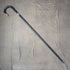 1923 British antique gentleman's cane black shaft pure silver decorative handle 93cm